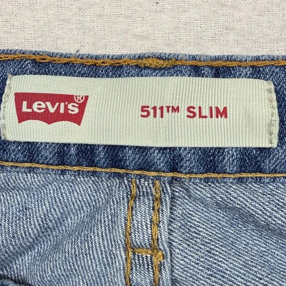 Levi‎ Strauss Boys 511 Slim Fit 18 Reg 29x29 Distressed Medium Wash Jeans